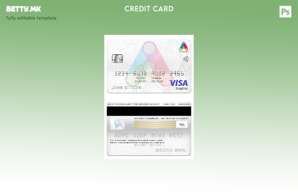 Модерен стил Монголија Arig Bank шаблон виза електронска картичка